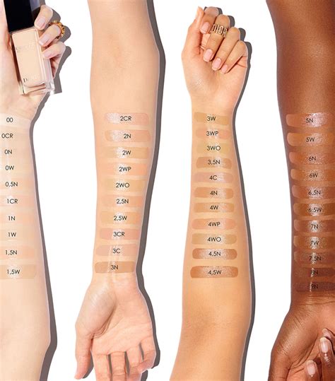 dior forever skin glow foundation color match|Dior foundation shade chart.